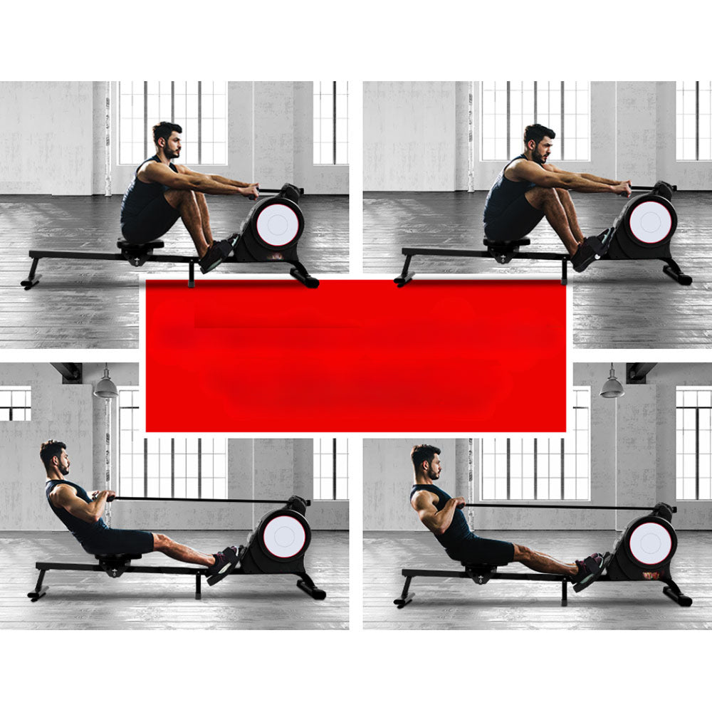 Magnetic Rowing Exercise Machine Rower Resistance Cardio Fitness Gym - Weight Capacity 150kg