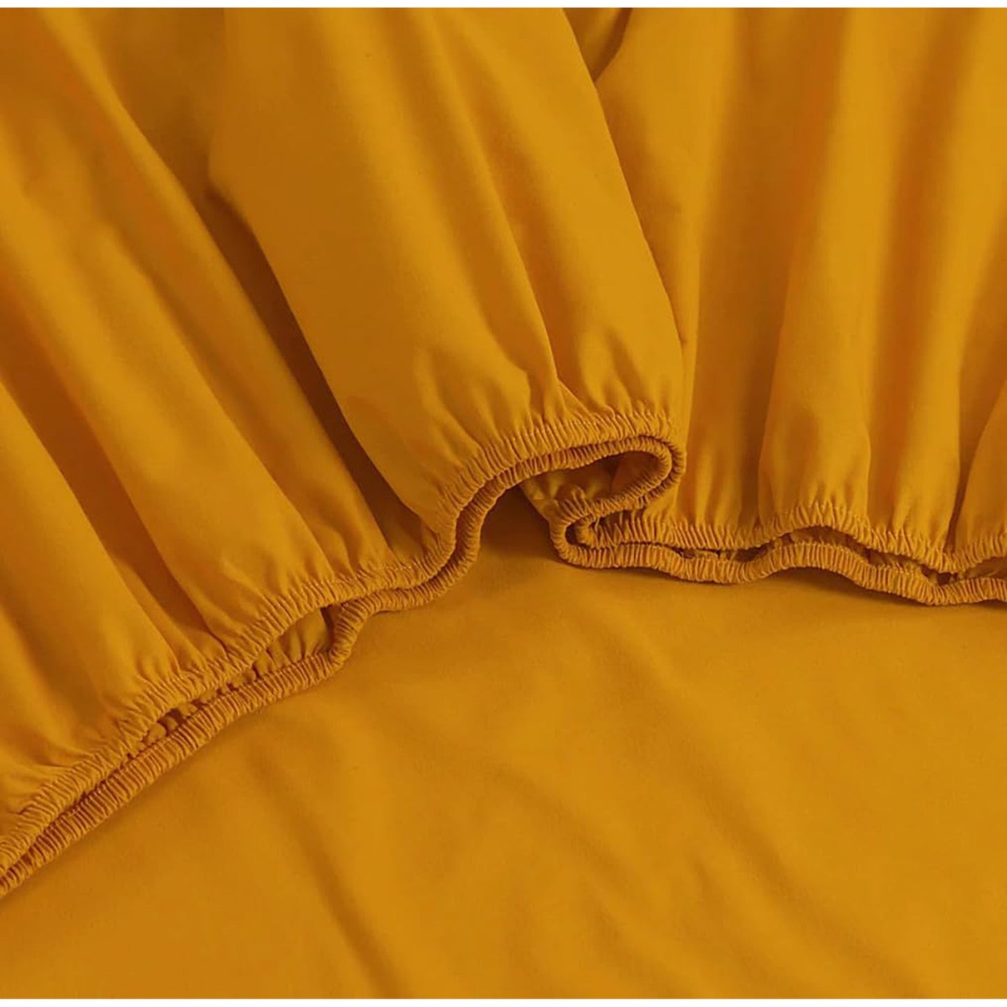 100% Cotton Vintage Washed Bed Sheet Set - Mustard