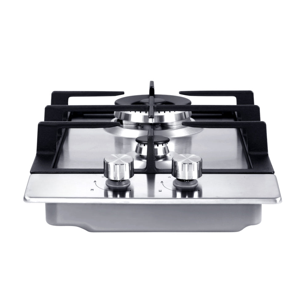 Gas Cooktop 30cm Gas Stove Cooker 2 Burner Cook Top Konbs NG LPG Steel