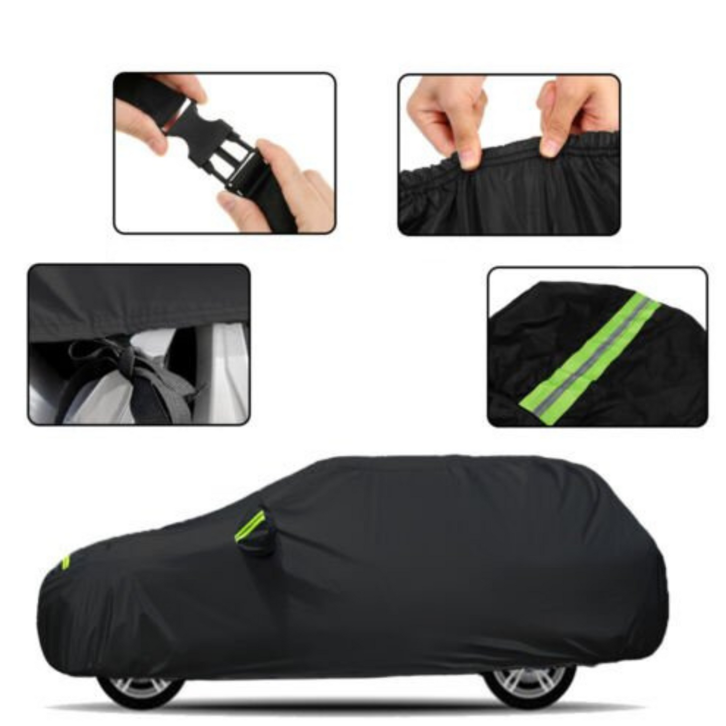 190T Waterproof Sedan Car Cover Full Coverage UV Sun Rain Protection