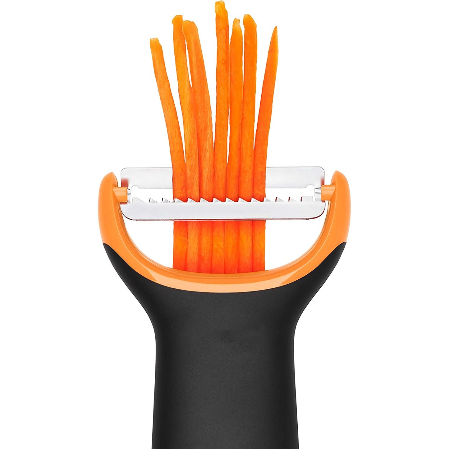 Japanese Stainless Steel Sharp Vegetable Julienne Peeler - Black and Orange