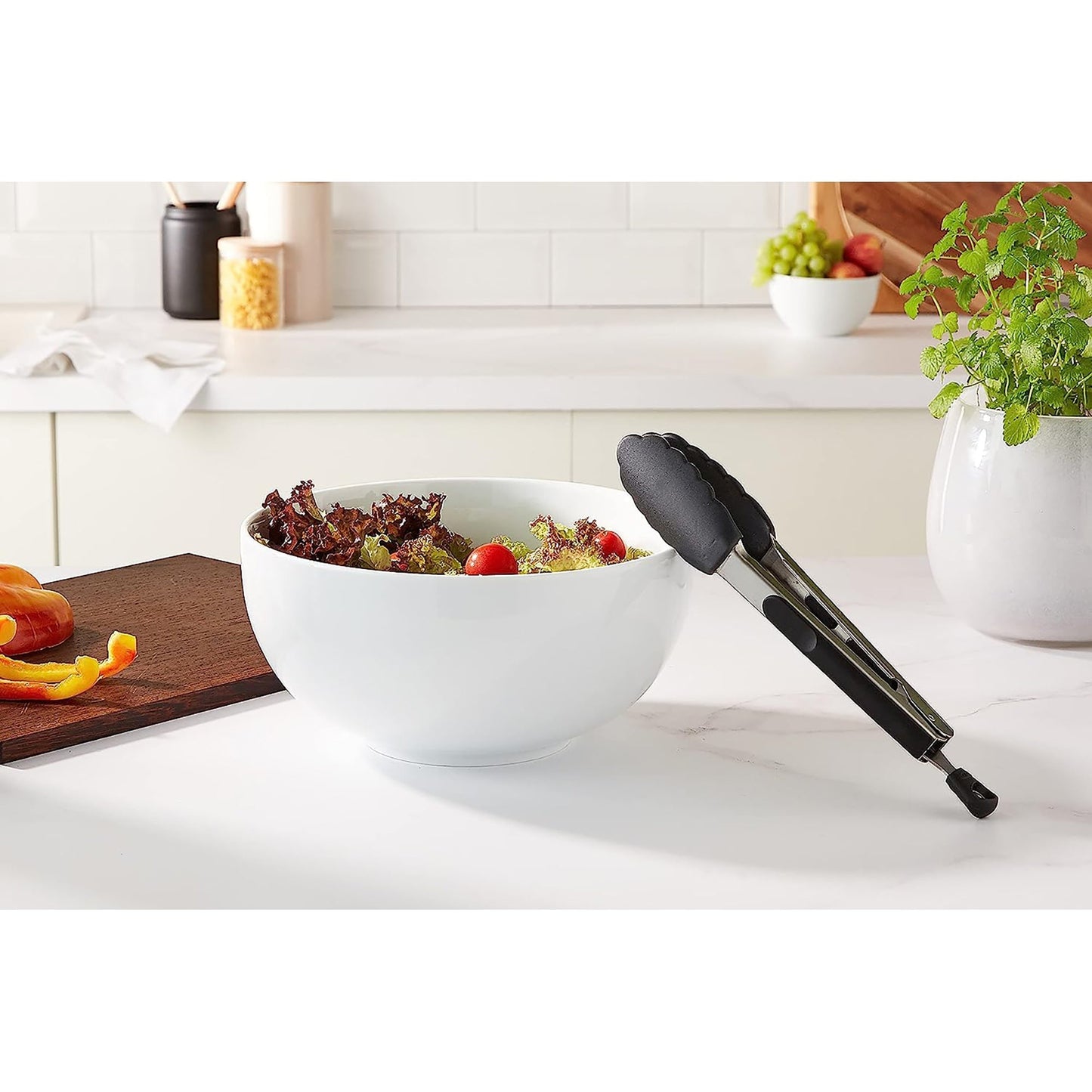 Stainless Steel Tongs with Silicone Head - 9 Inches