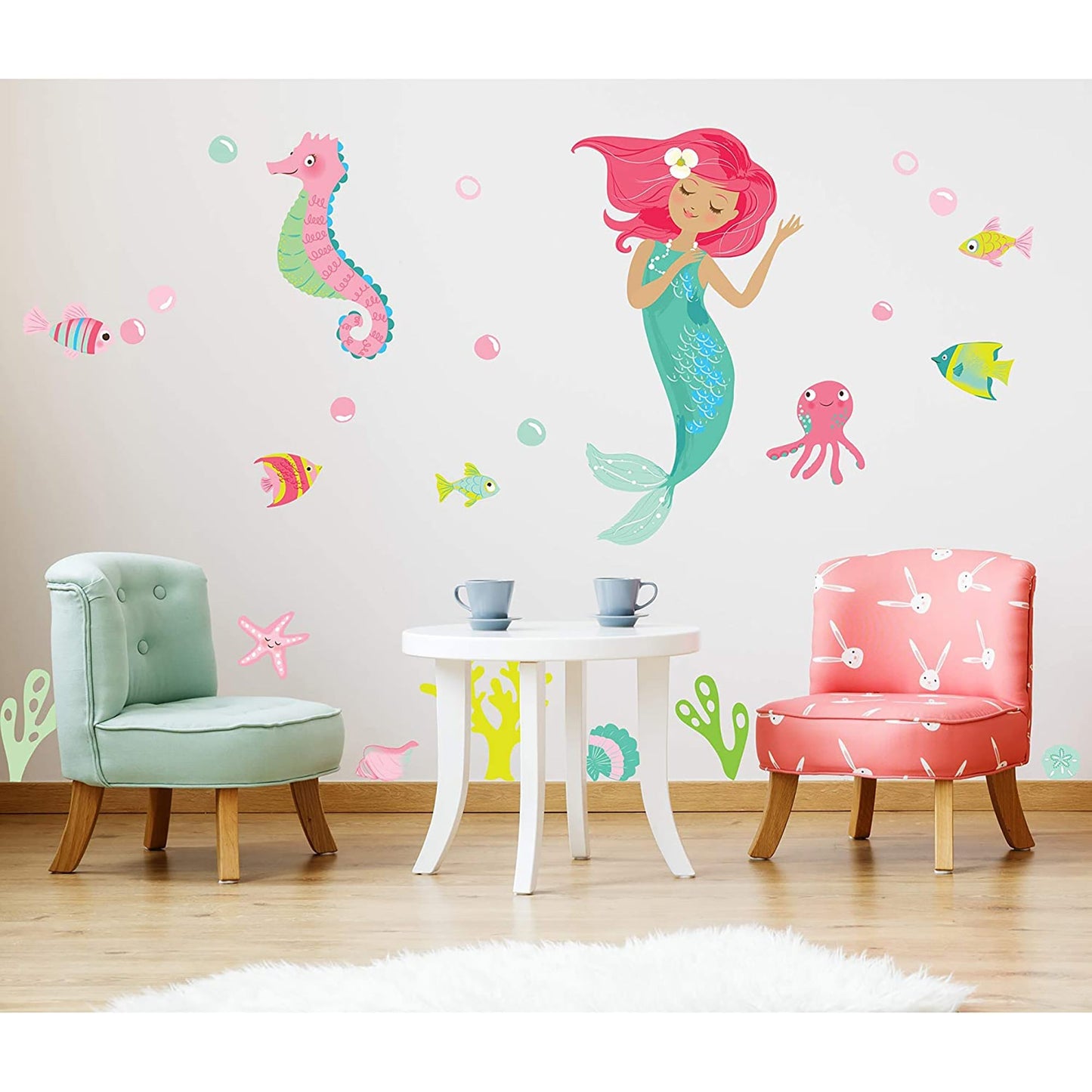 Mermaid Vinyl Wall Decals Sticker for Girls Bedroom or Bathroom 26 Pieces