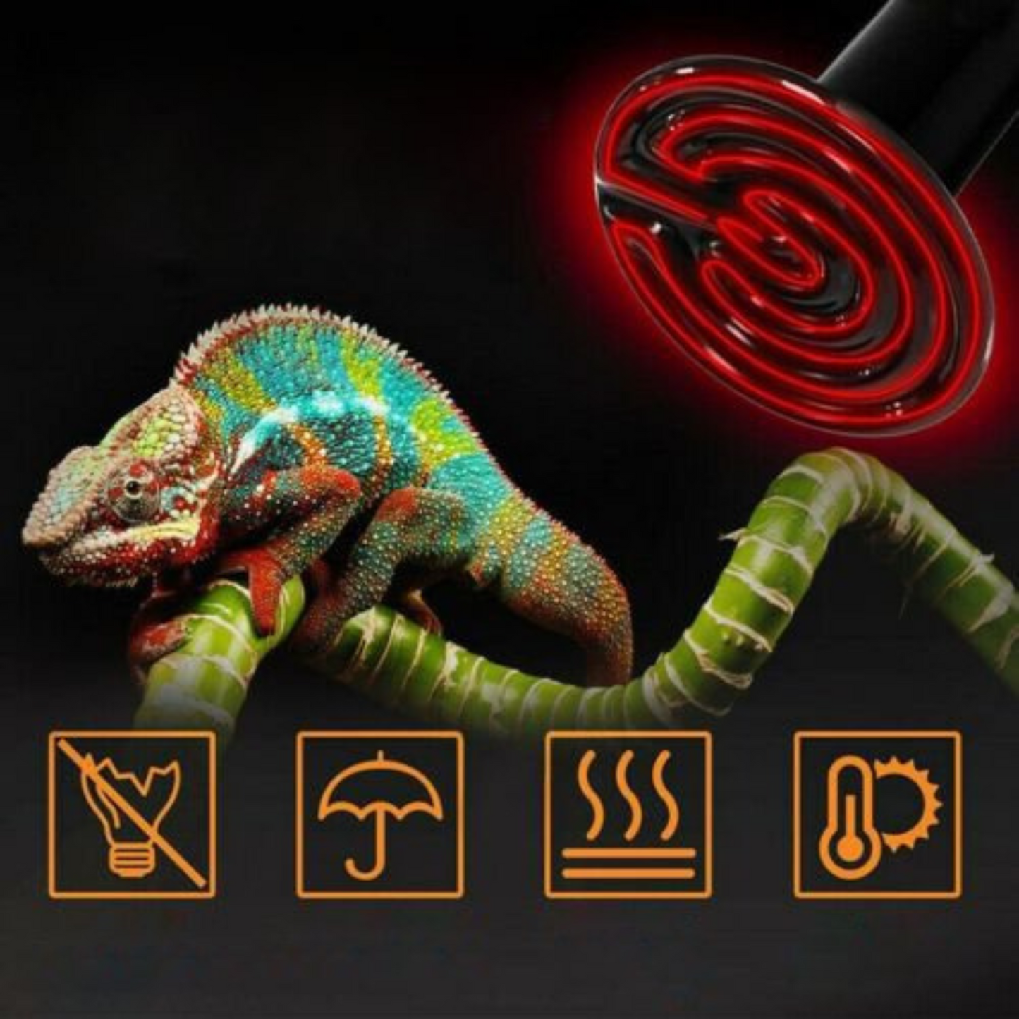 50 to 200W Infrared Ceramic Reptile Heat Emitter Bulb E27 Pet Heating Lamp
