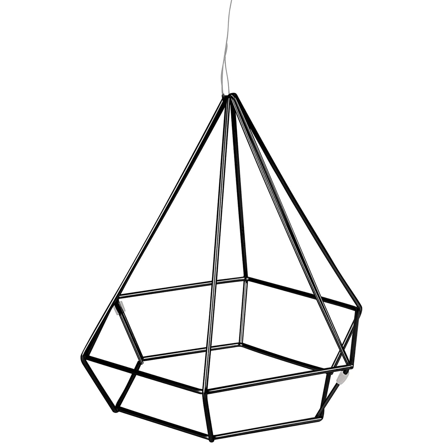 Geometric Sculptures Modern Metallic Wire Shapes Wall Decor Set of 6 - Black