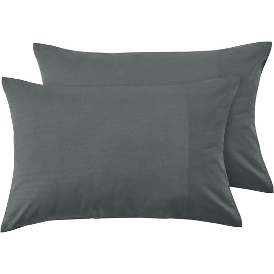 Envelope Closure Soft and Breathable 1000TC Cotton Blend Pillowcases - Charcoal