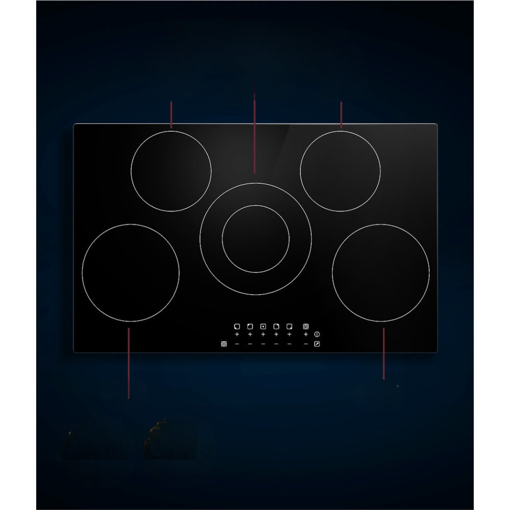 90cm Ceramic Cooktop Electric Cook Top 5 Burner Stove Hob Touch Control 6-Zones