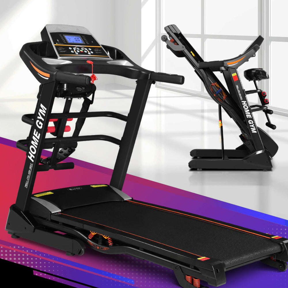 Electric Treadmill Auto Incline Home Gym Run Exercise Machine with Sit Up Bar - 18 Speed Levels