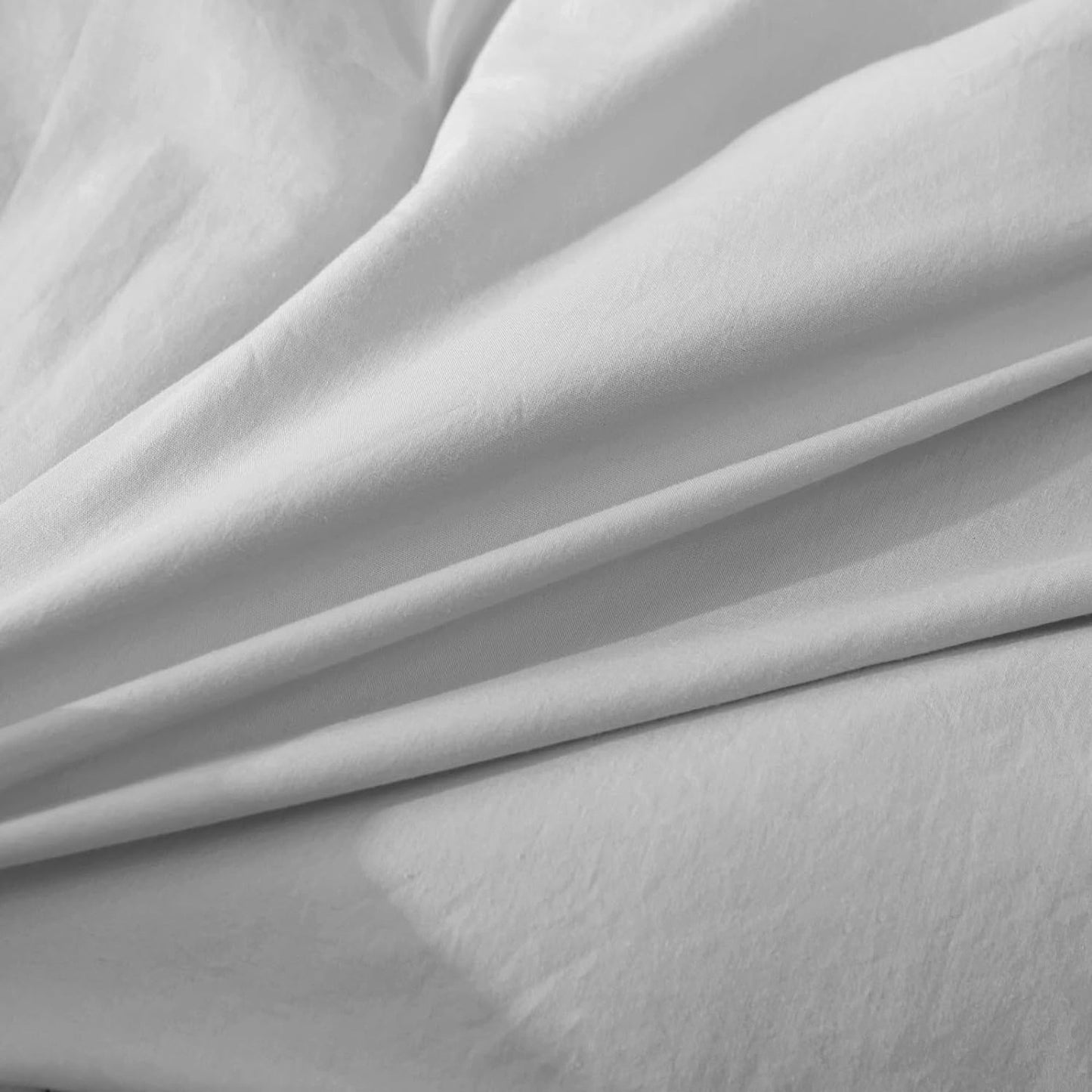 225TC Soft and Cozy Hypoallergenic Cotton Washed Quilt Cover Set - Light Grey