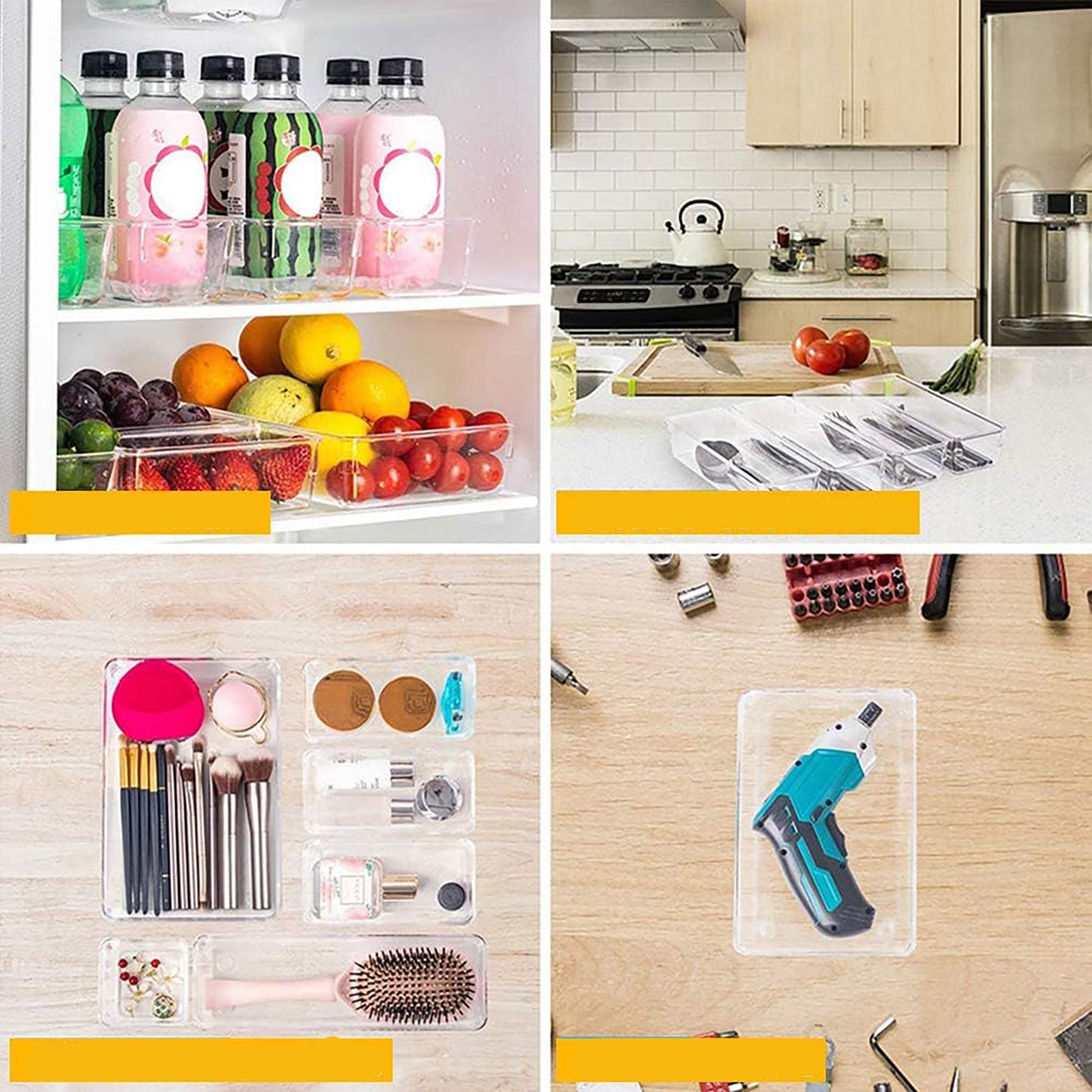 5 Different Size Desk Drawer Divider and Organizer Trays for Storage - 20 Pcs