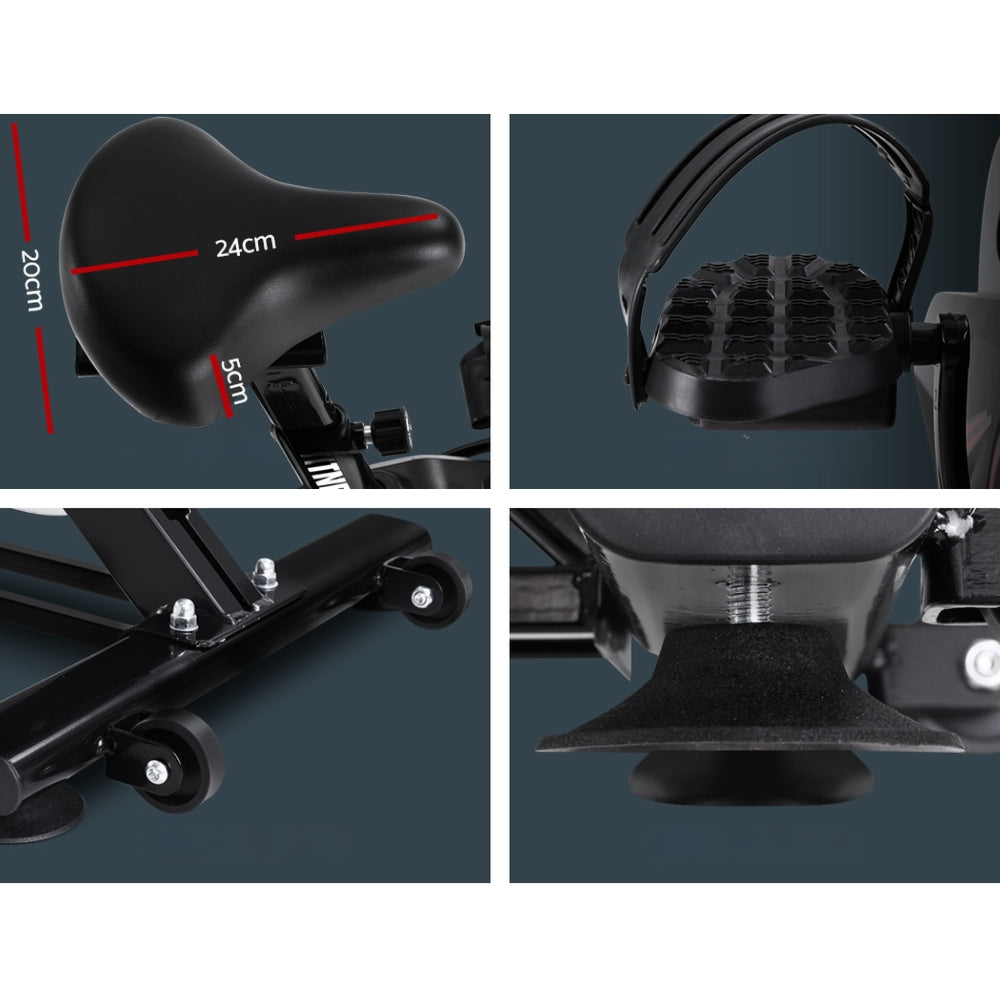 Spin Exercise Bike Flywheel Fitness Commercial Home Workout Gym Phone Holder Black