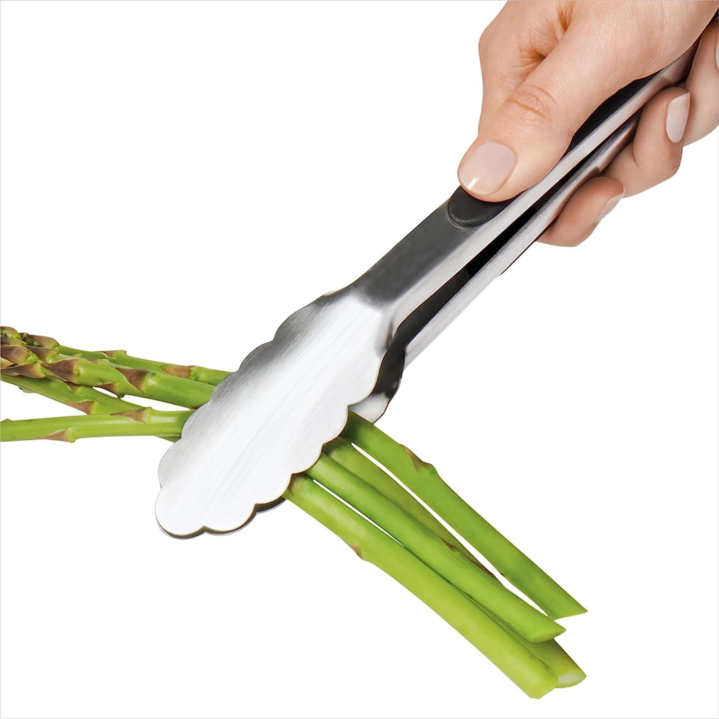 Stainless Steel Tongs with Non Slip Grip - 9 inch