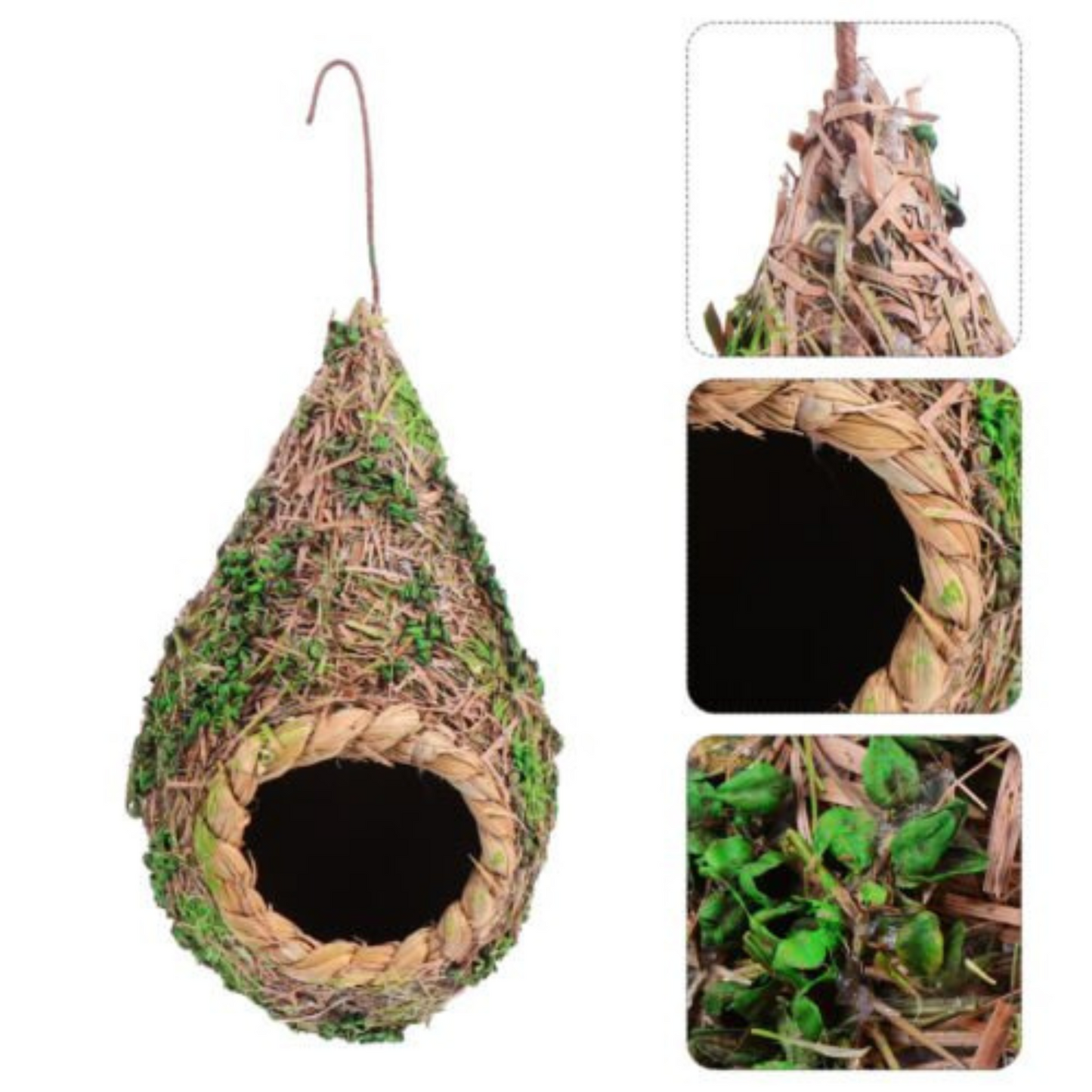 3pcs Handwoven Straw Bird Nest Canary Budgie Breeding Nest Box