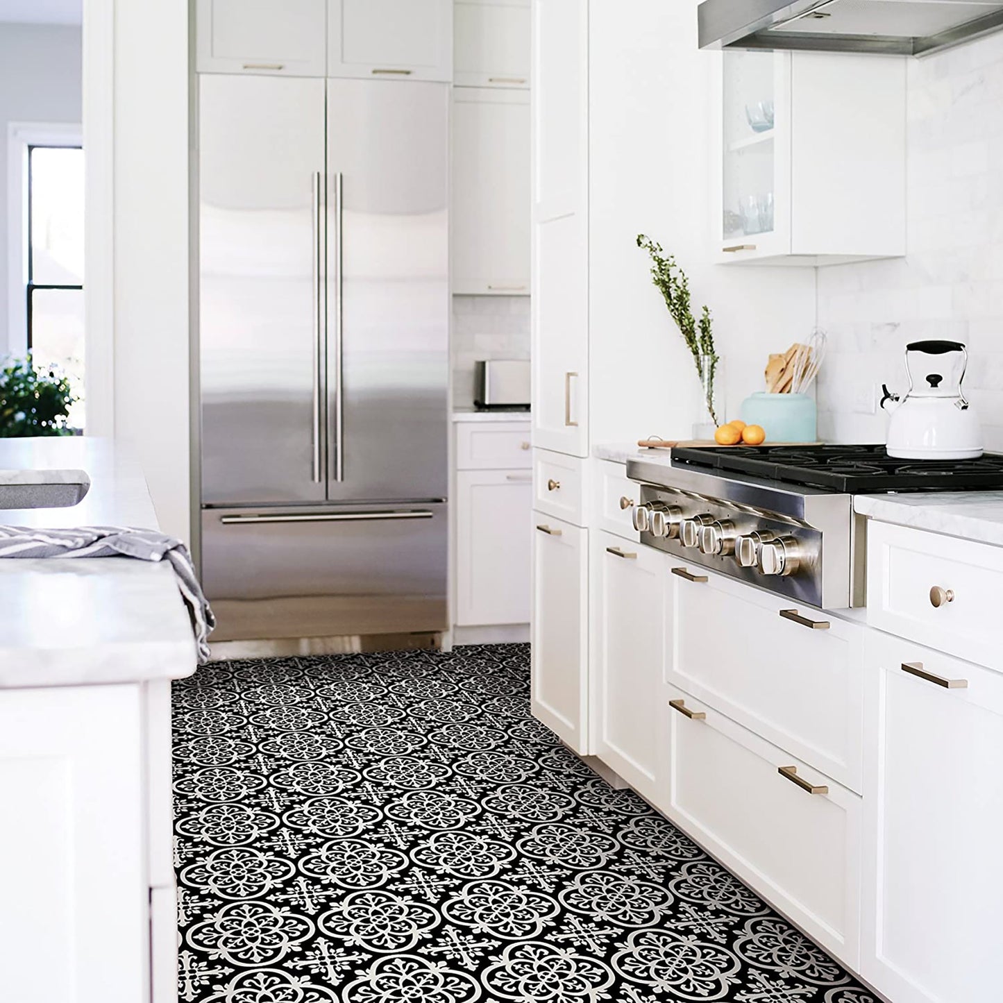 Water Resistant and Washable Floor Decal - Black