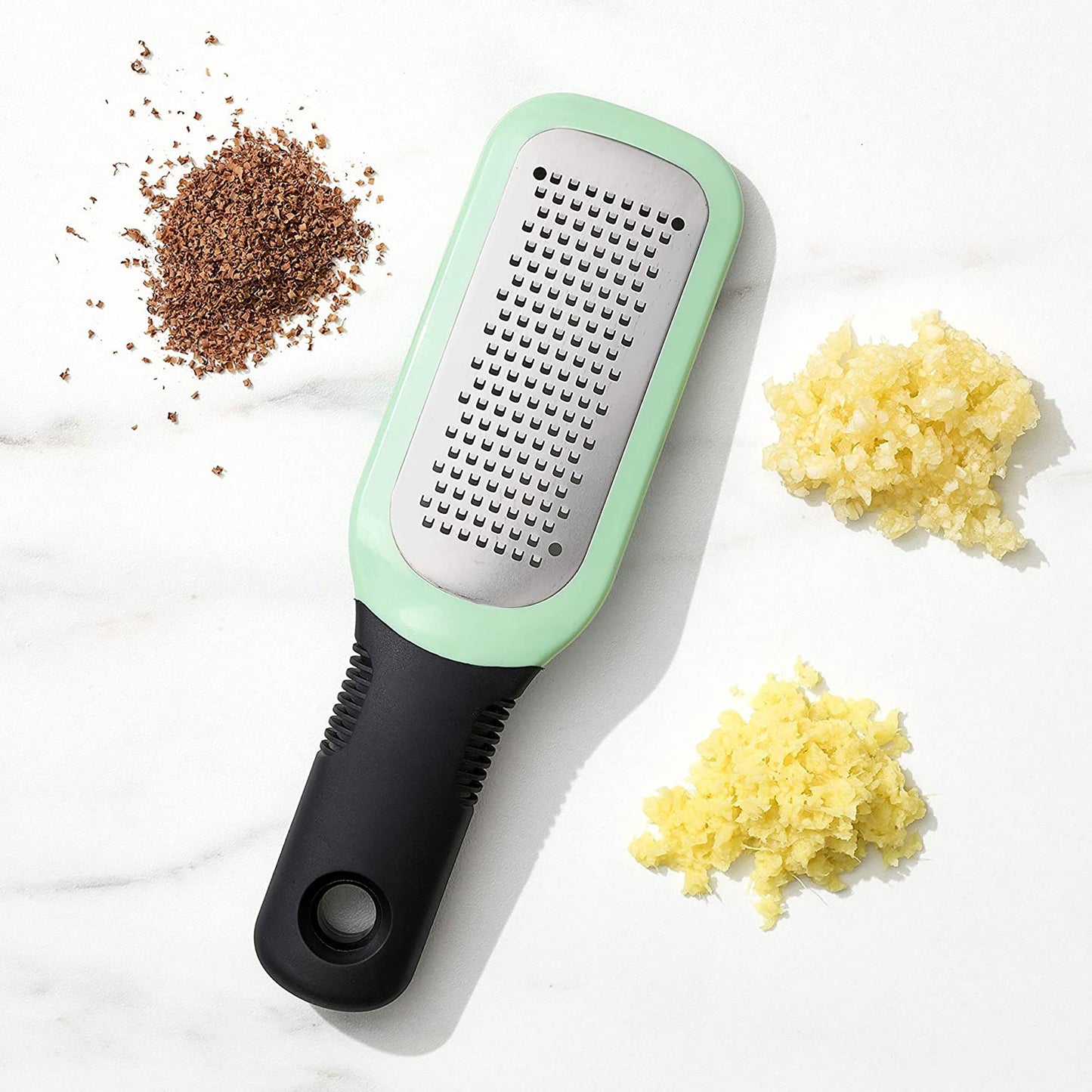 Etched Ginger and Garlic Grater 7x2.5 Inch - Green
