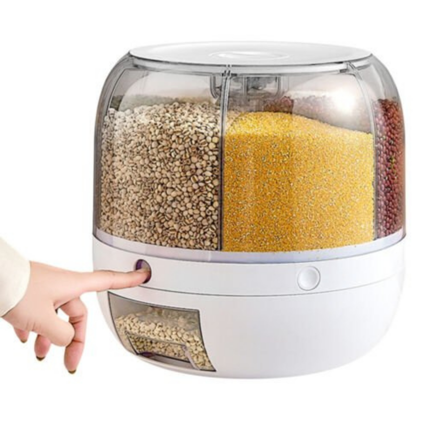 10L Rice Storage Dispenser 360 Degree Rotating Dry Food Grain Container