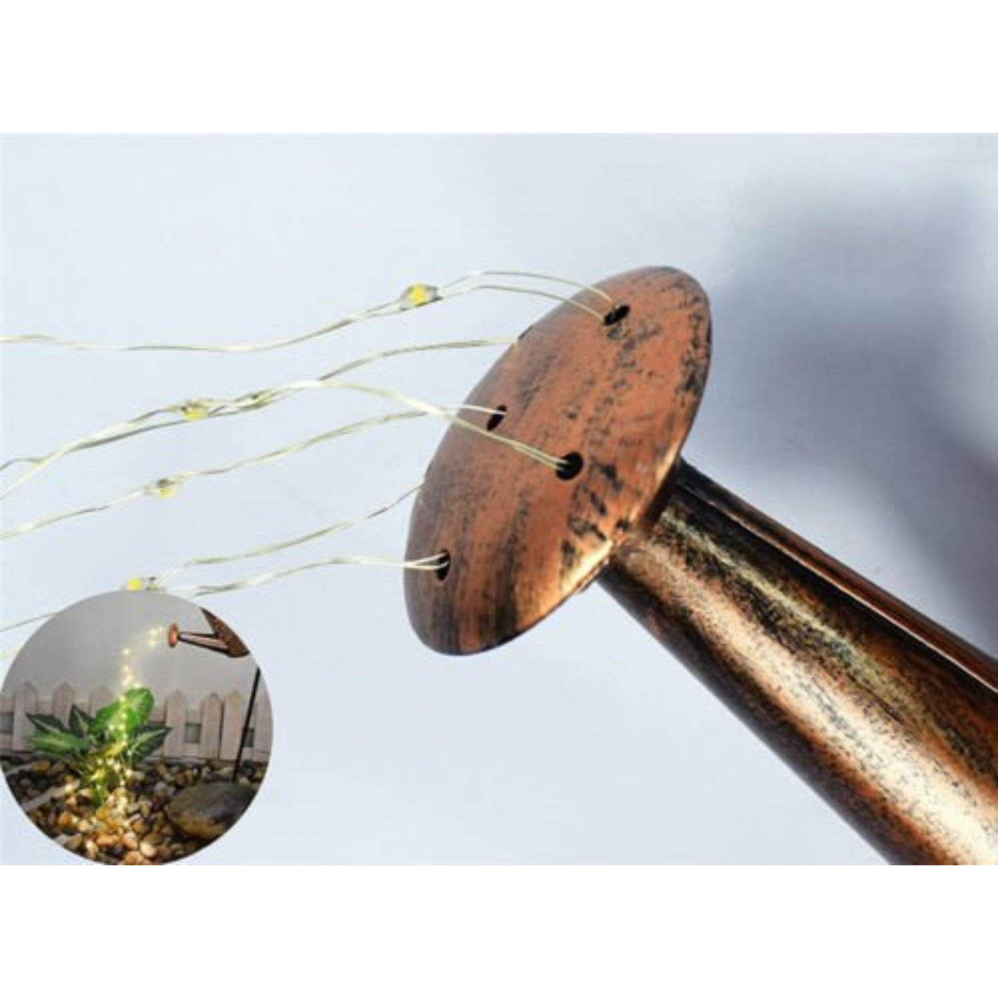 Solar LED Watering Can Fairy String Light Outdoor Garden Decor Waterfall Lamp