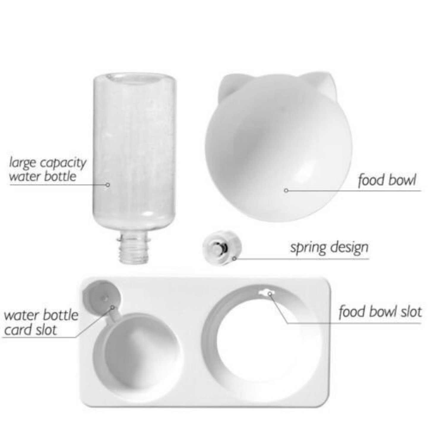 Automatic Water Feeder Pet Dog Cat Food Dispenser with Self Feeding Bowl Bottle