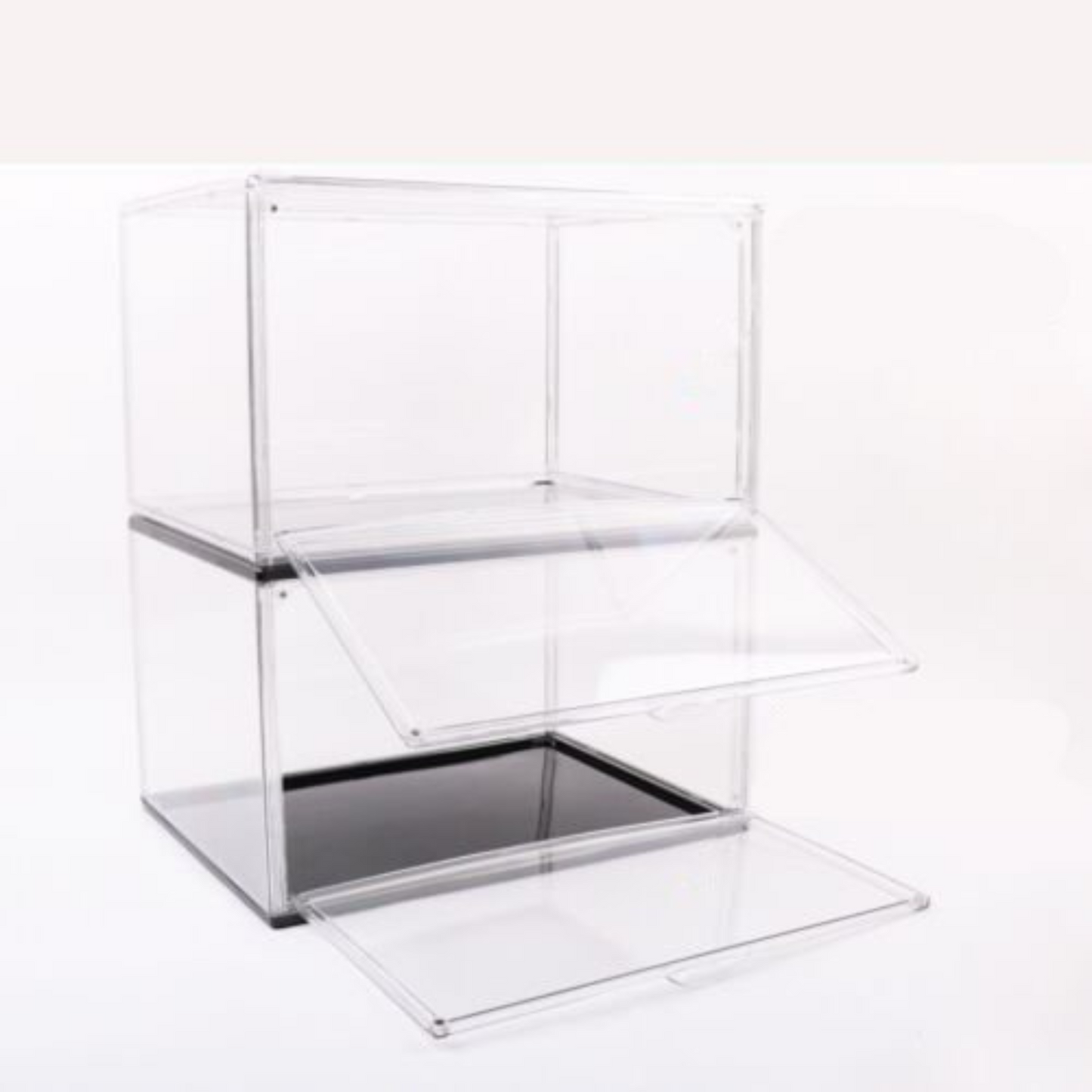 Transparent Premium Stackable Shoe Box Sneaker Display Storage Case with Magnetic Door