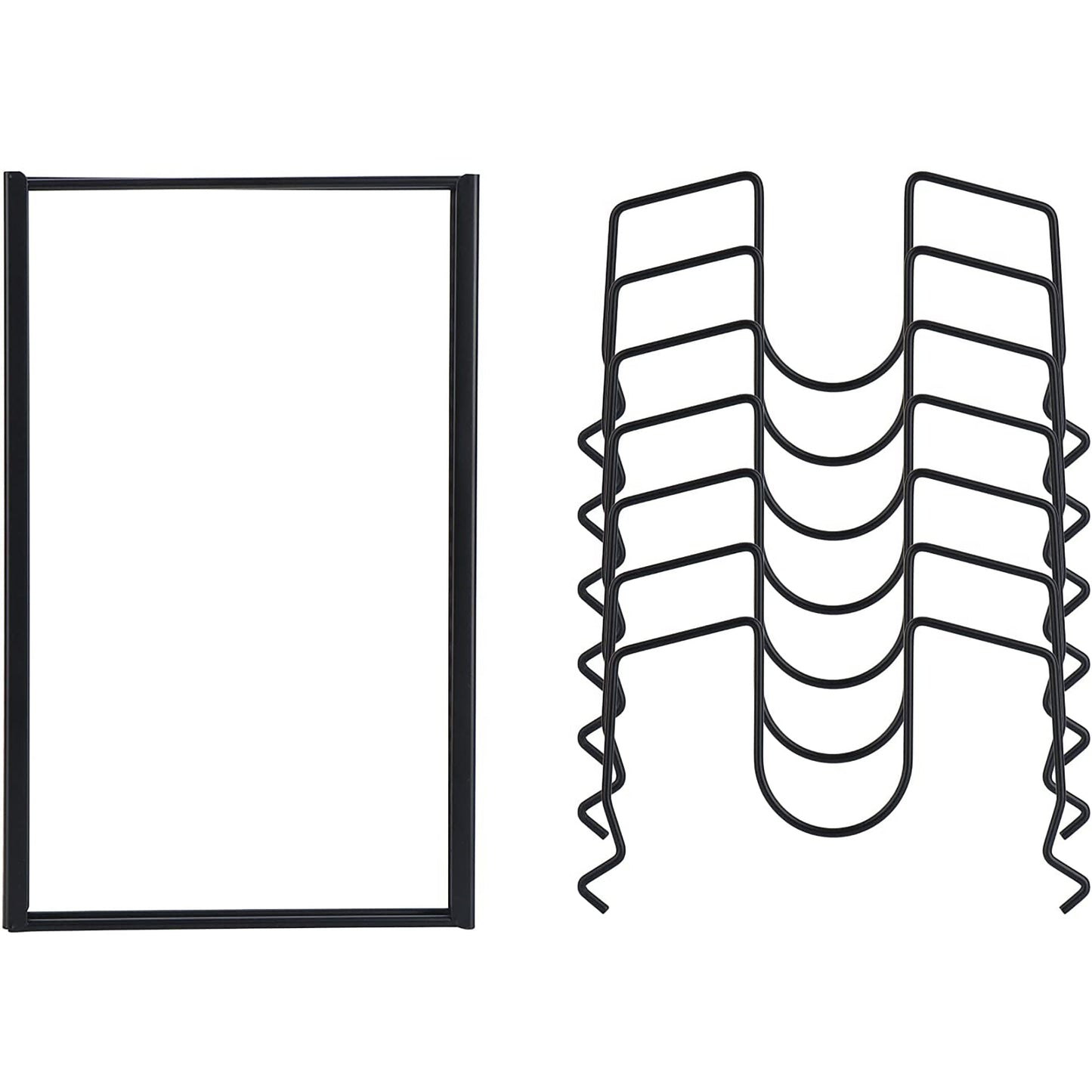 Adjustable Kitchen Lid Organizer with 7 Adjustable Compartments for Pantry or Cabinet - Black