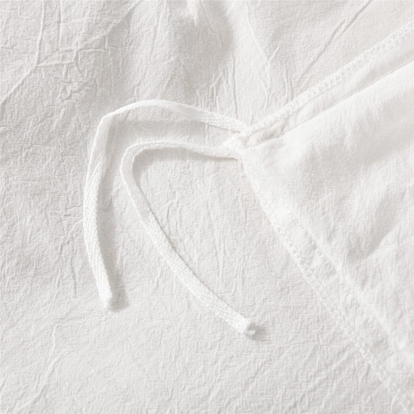 Ultra Soft 100% Washed Cloth Cotton Quilt Cover Set - White