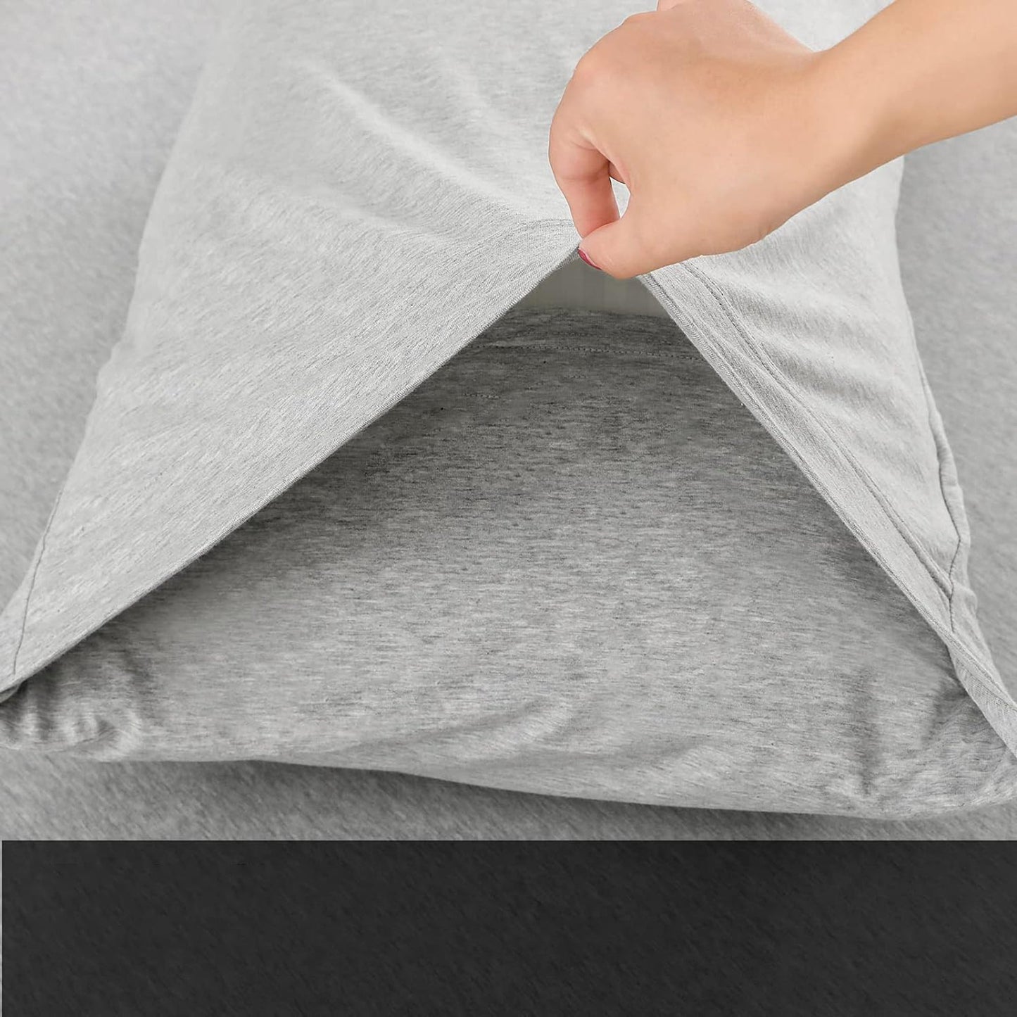 Breathable Skin-Friendly Ultra Soft Cotton Jersey Bed Sheet Set - Grey Marle