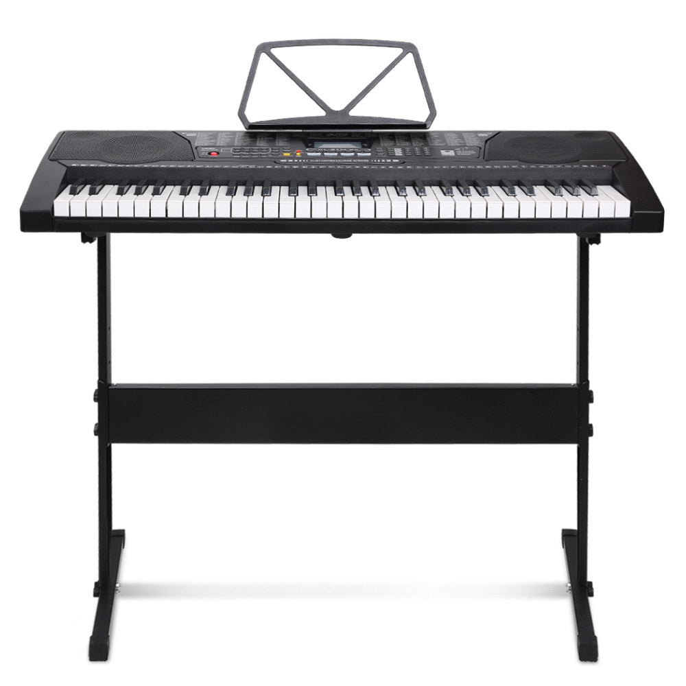 61 Key Lighted Electronic Piano Keyboard LCD Electric w/ Holder Music Stand