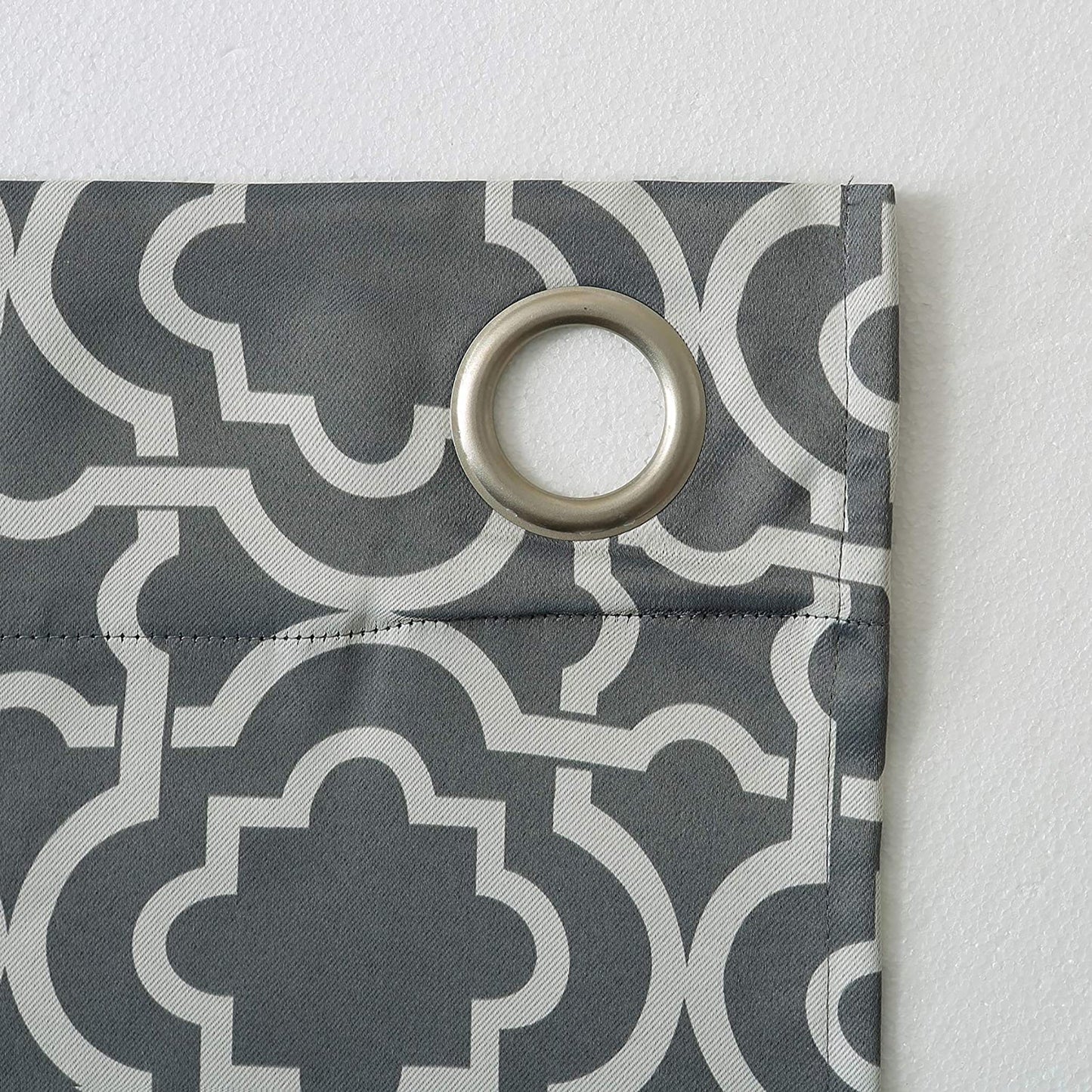 Trellis Blackout Grommet Curtain Panel 40x84 Inch - Gray