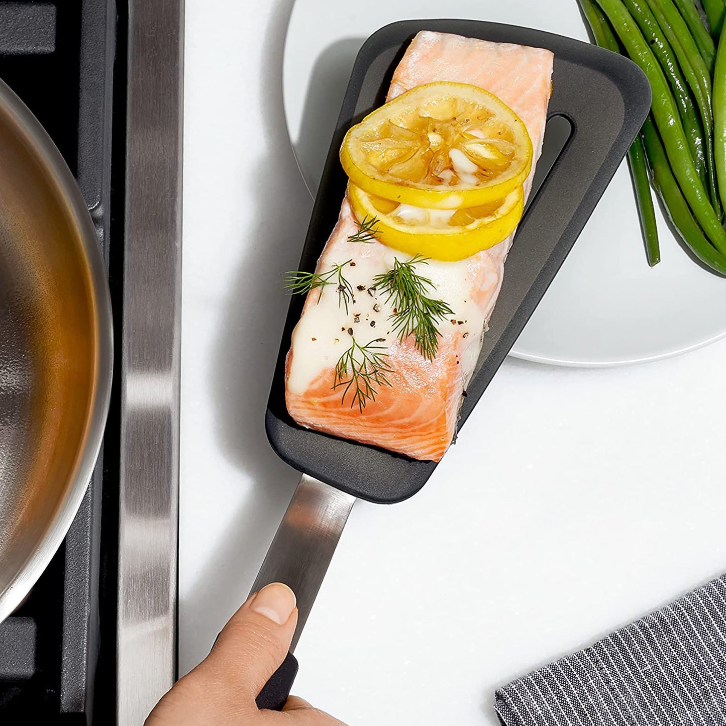 Silicone Omelet Turner Spatula for Non-Stick Cookware - Black