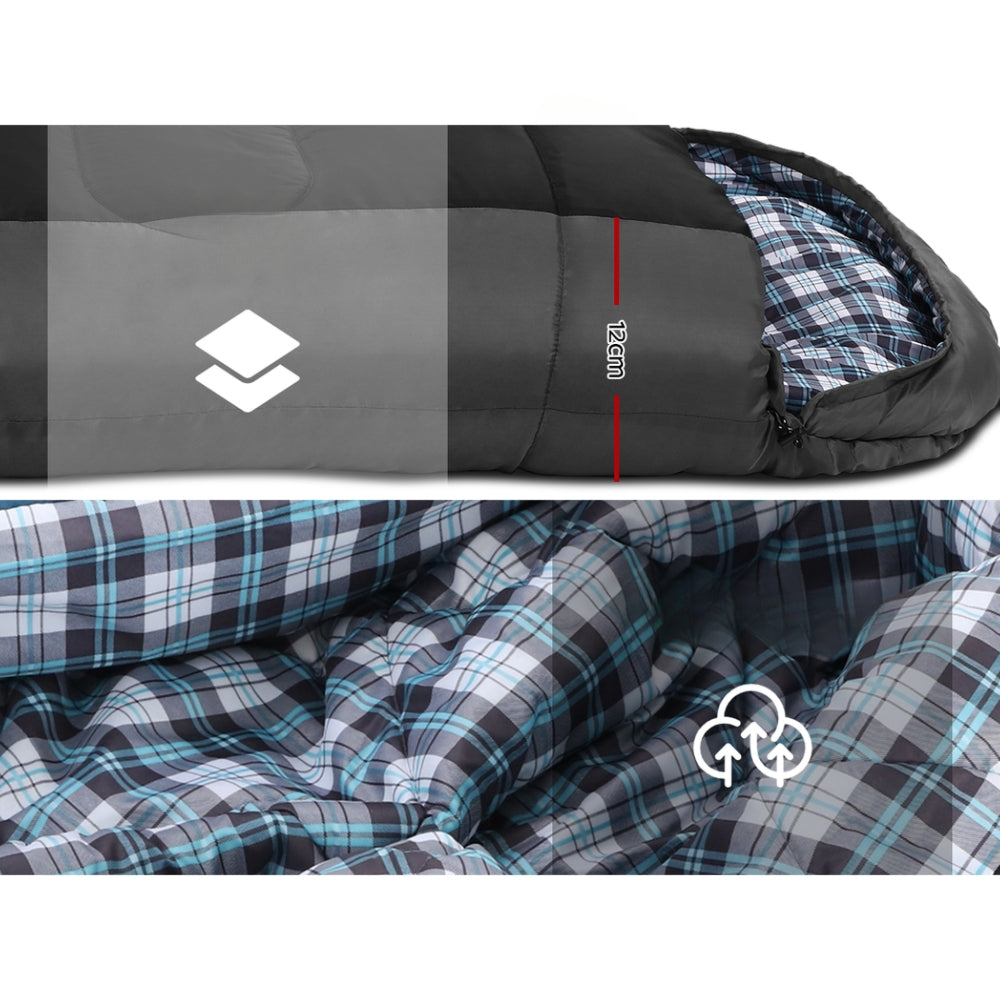 Sleeping Bag Camping Hiking Tent Winter Thermal Comfort - Black