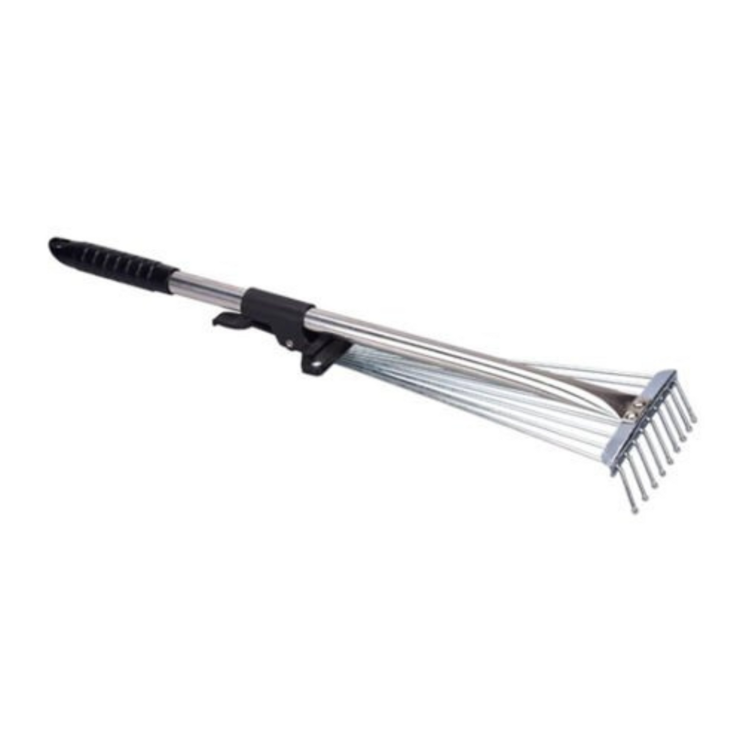 Adjustable Head Garden Lawn Leaf Rake with Telescopic Handle