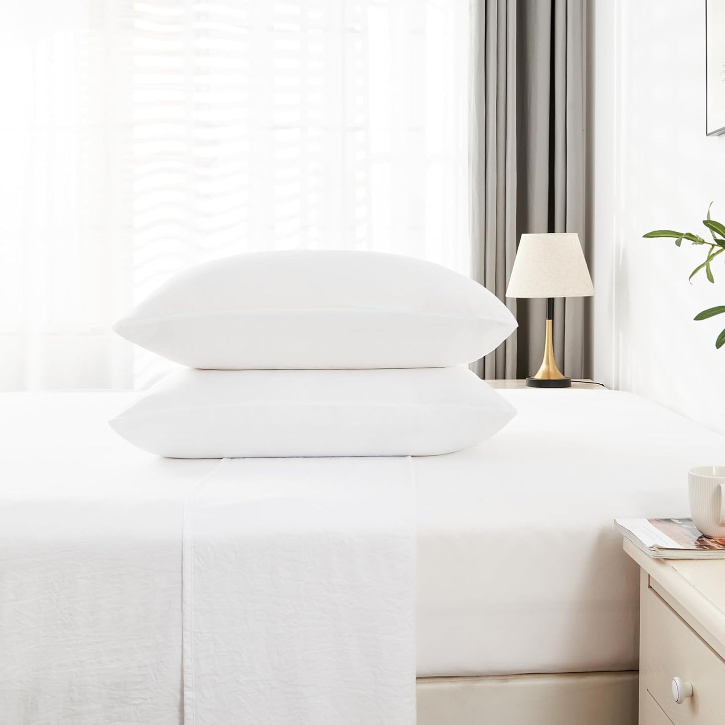 Premium 1800TC Breathable Ultra-Soft Microfibre Single Bed Sheet Set - White