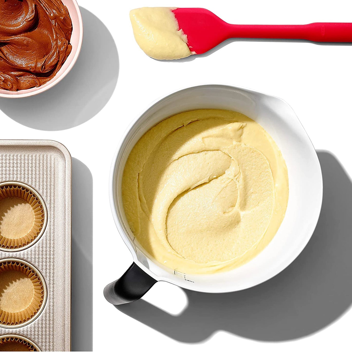 Mixing Batter Bowl with Handle - White