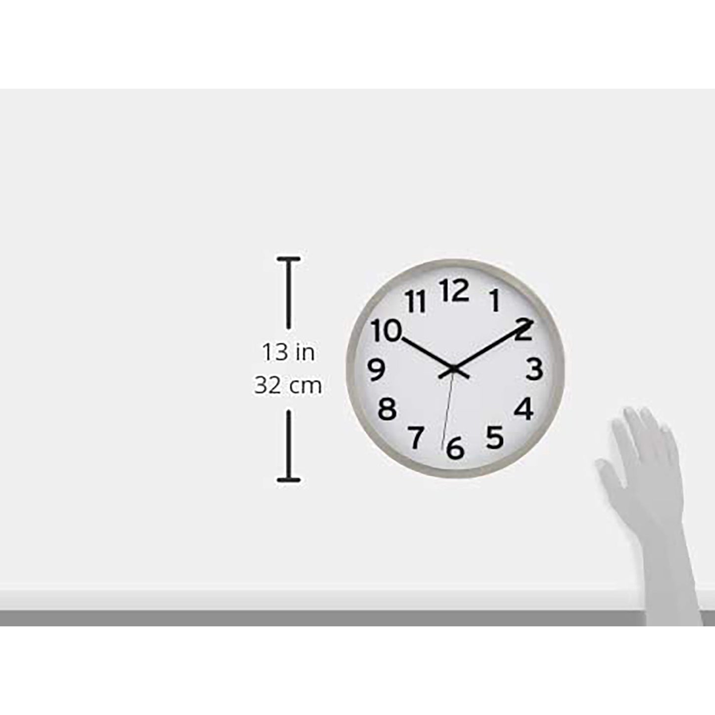 Battery Operated Wall Clock for Living Room Bedroom Kitchen Office Decor - Nickel