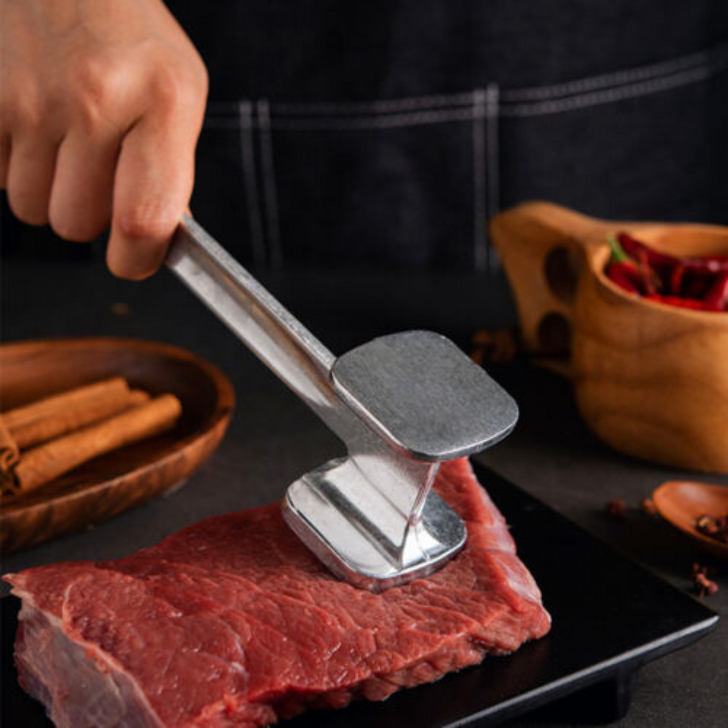 Aluminium Meat Tenderizer Hammer Metal Chicken Steak Kitchen Mallet