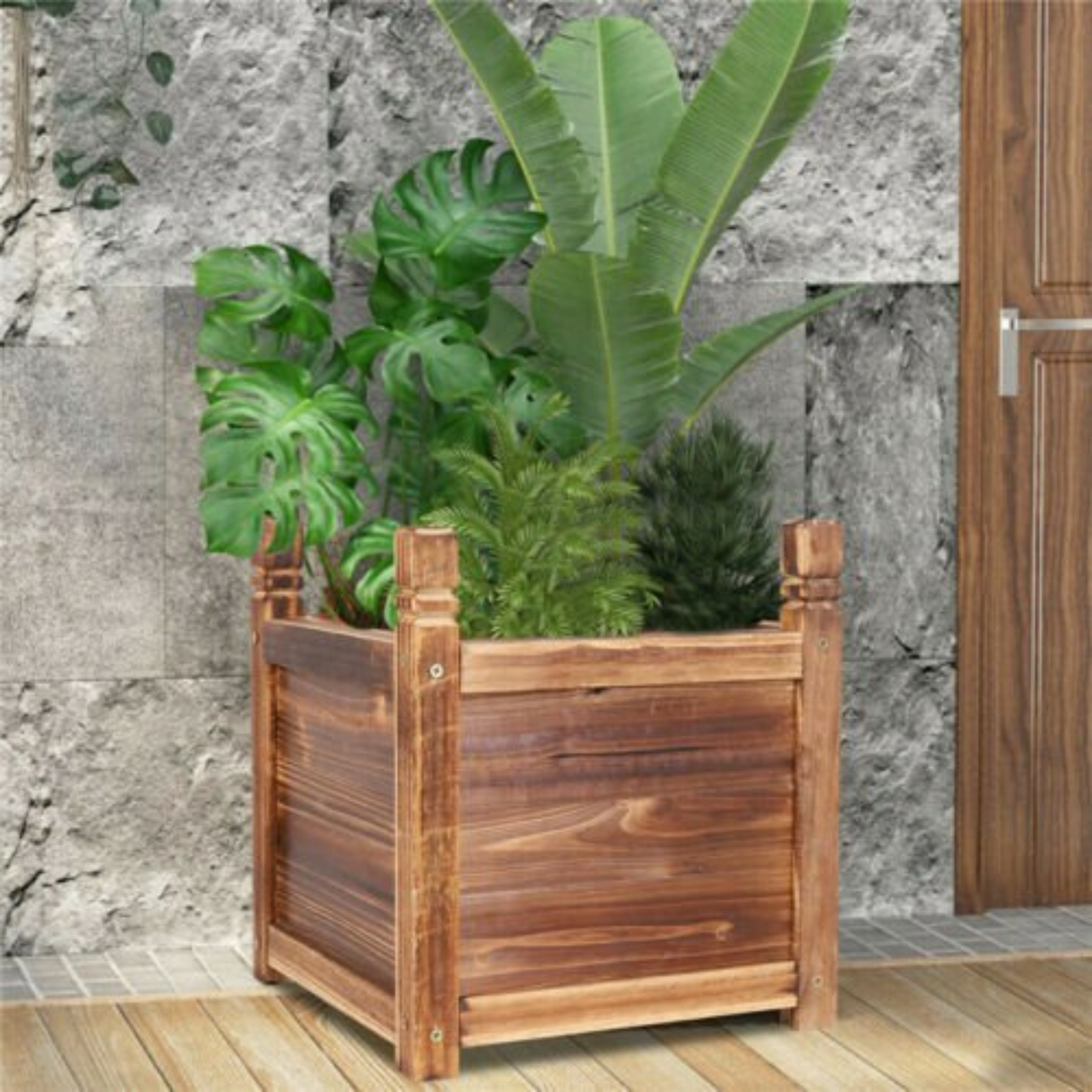 Raised Garden Planter Box Indoor Outdoor Patio Flower Plant Herb Pot 30 to 90cm