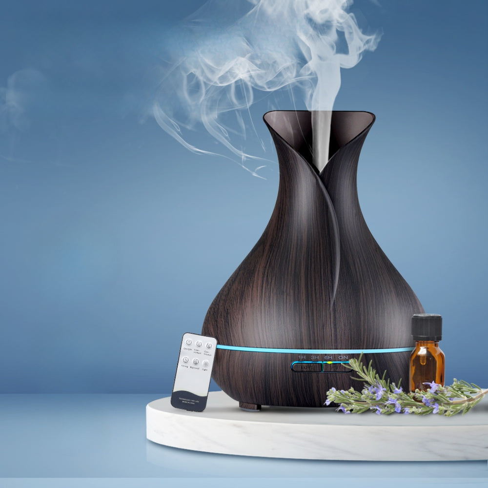 400ml 4 in 1 Aroma Diffuser with remote control- Dark Wood