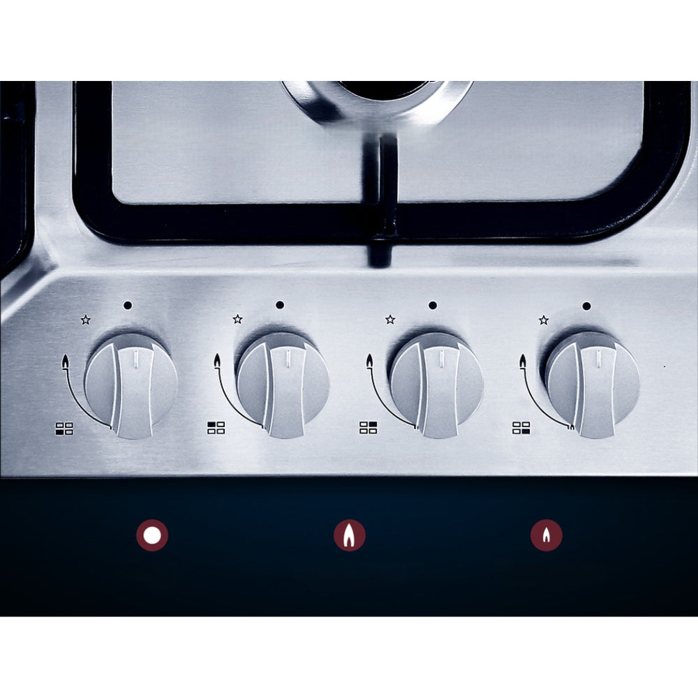 Gas Cooktop 60cm Gas Stove Cooker 4 Burner Cook Top Konbs NG LPG Steel