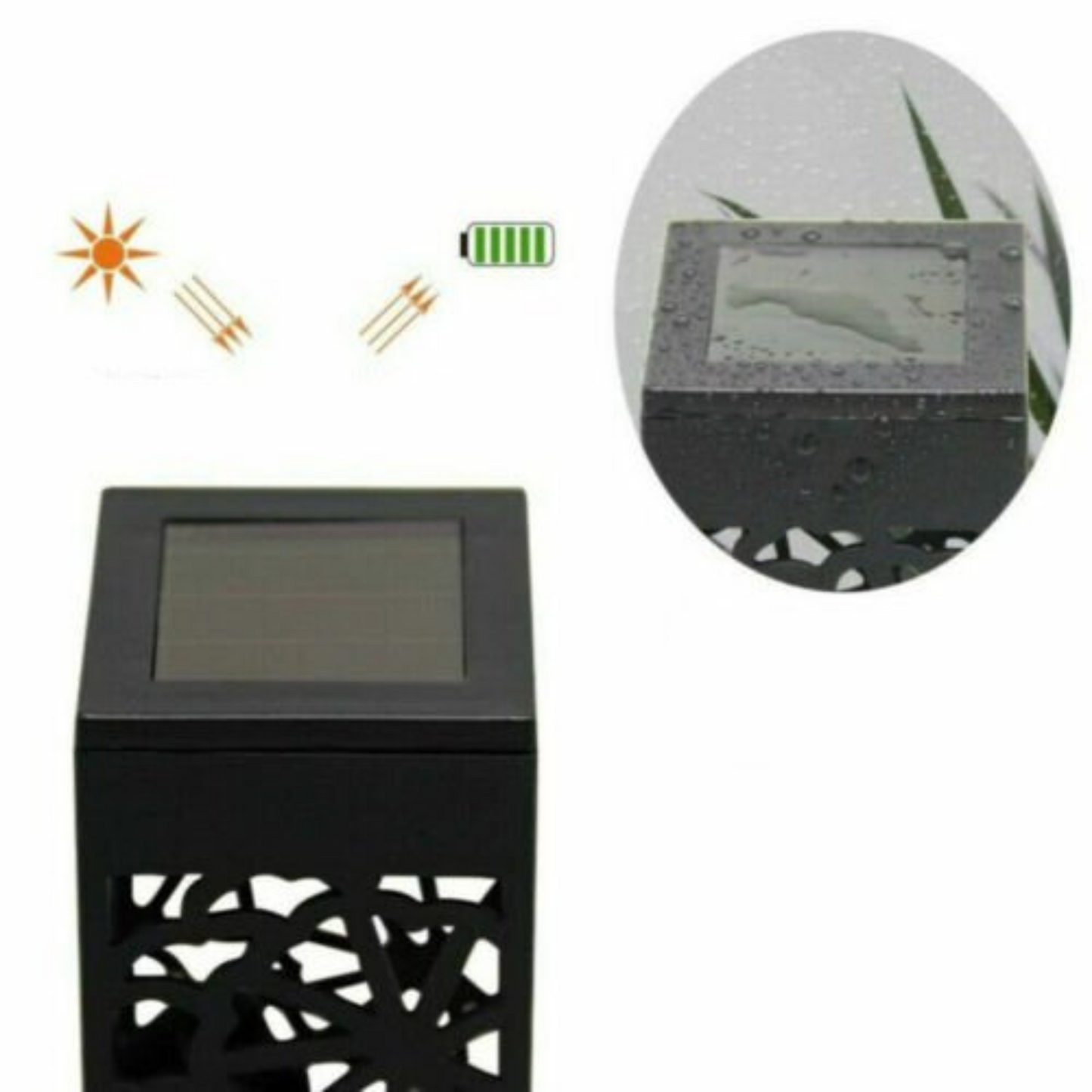 1pc Warm White Solar Post Lights Outdoor Yard Path LED Garden Lighting