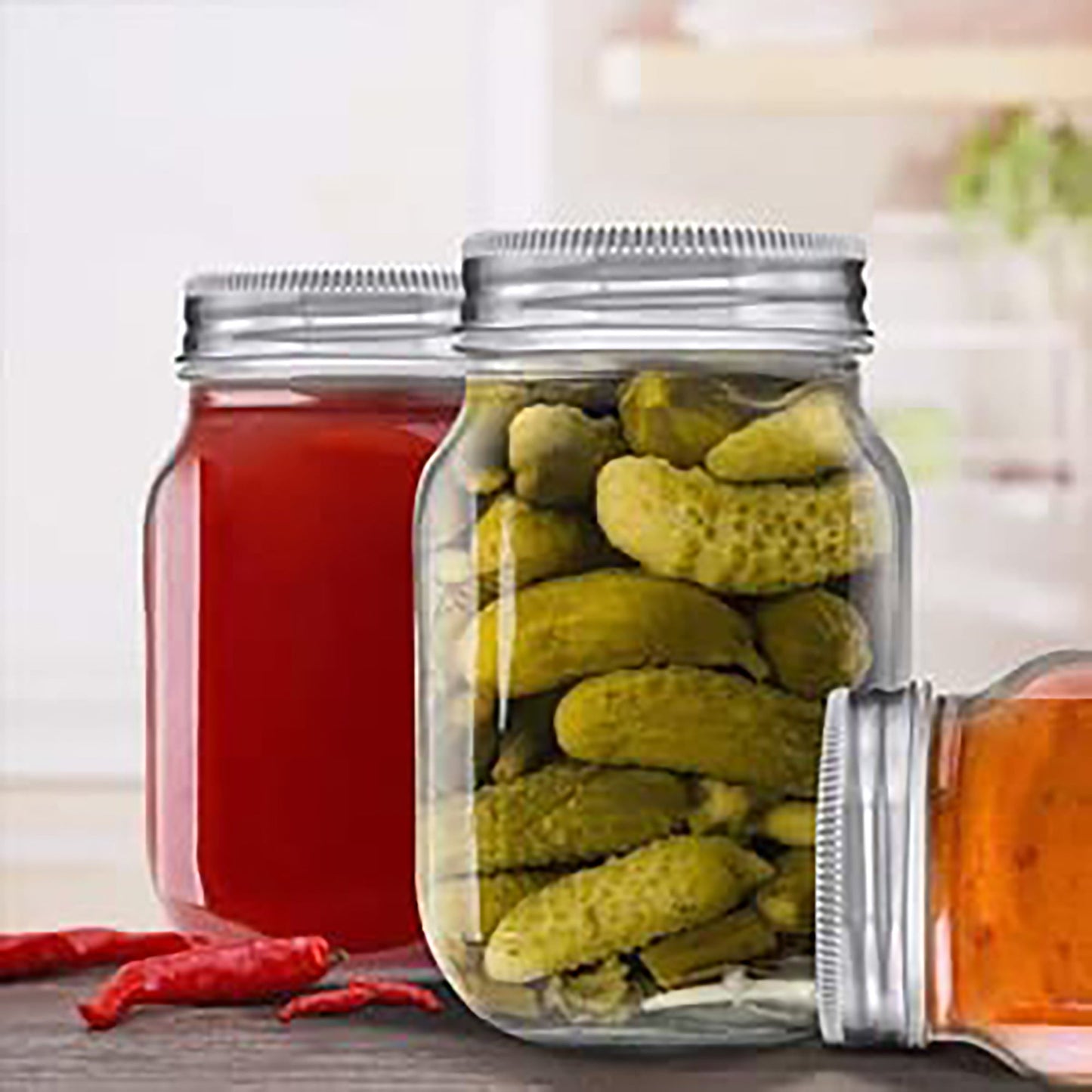 Regular Mouth Mason Jar Split-Type Lids and Rings 20 Pcs 7cm - Silver