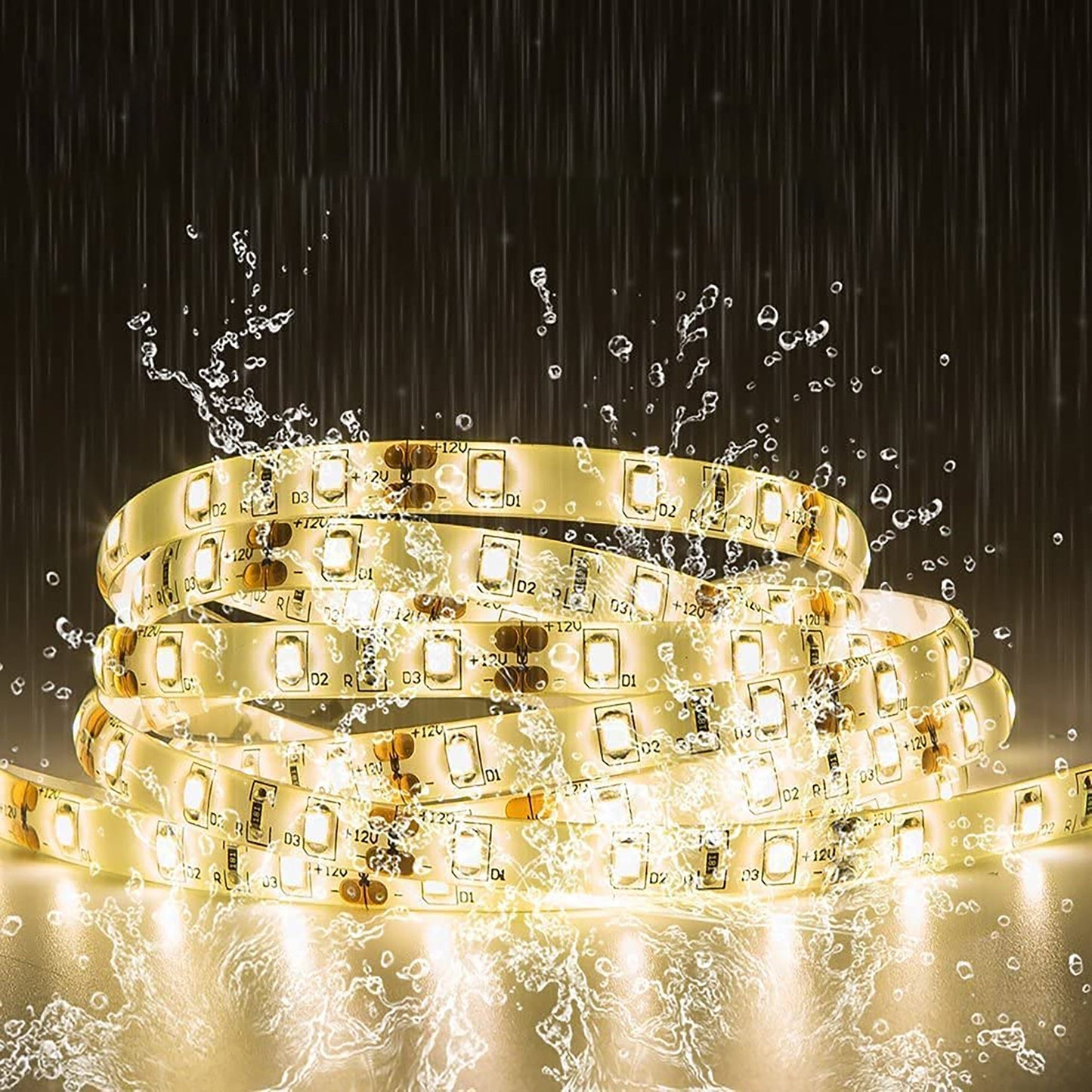 Flexible 3000K Dimmable Bright LED Tape Strip Lights 5 Meters - Warm White
