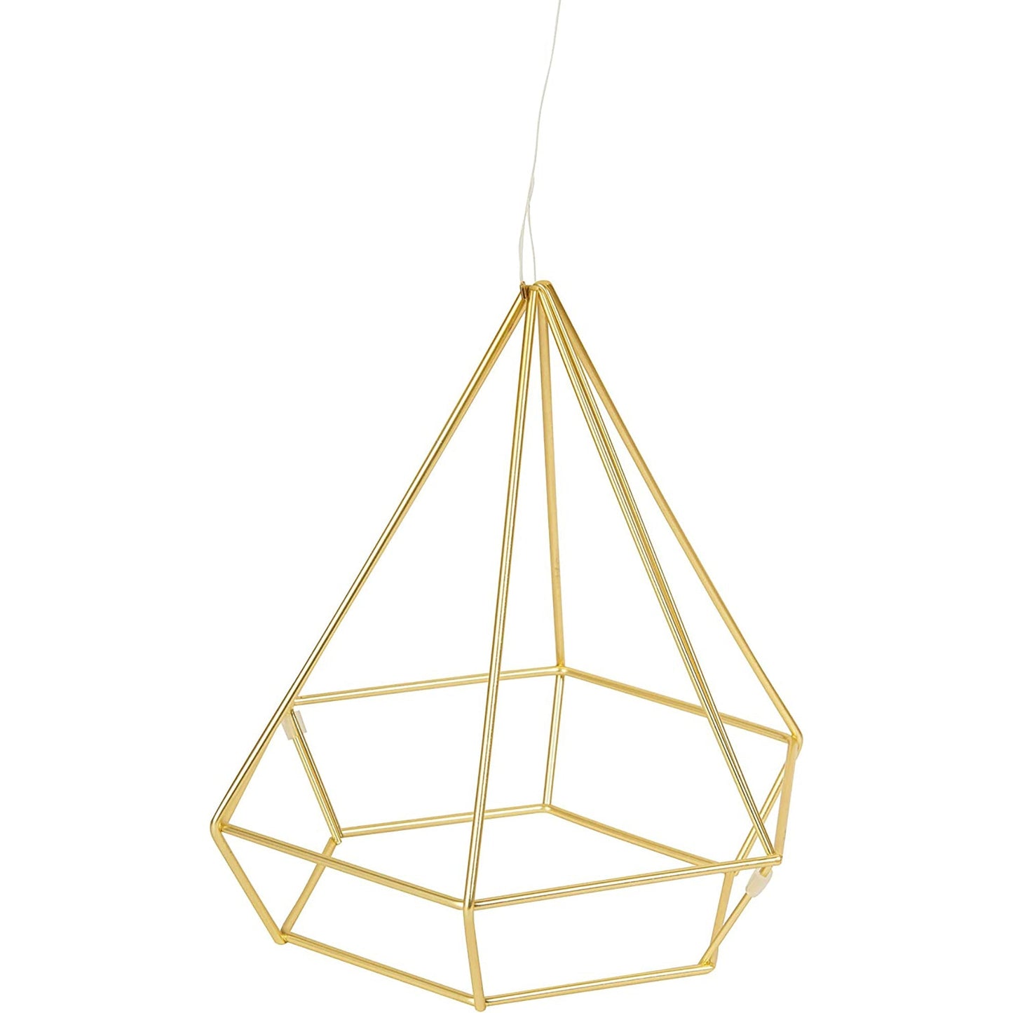 Geometric Sculptures Modern Metallic Wire Shapes Wall Decor Set of 6 - Matte Brass