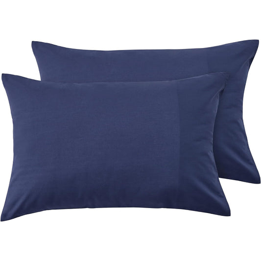 Envelope Closure Soft and Breathable 1000TC Cotton Blend Pillowcases - Navy