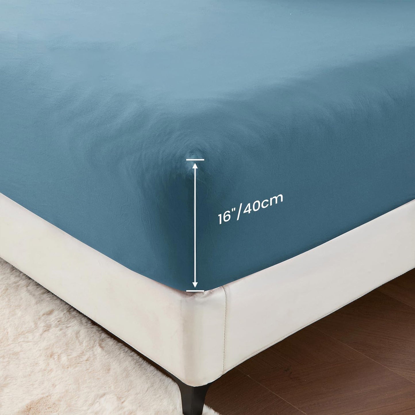 Premium 1800TC Breathable Ultra-Soft Microfibre Single Bed Sheet Set - Slate Blue