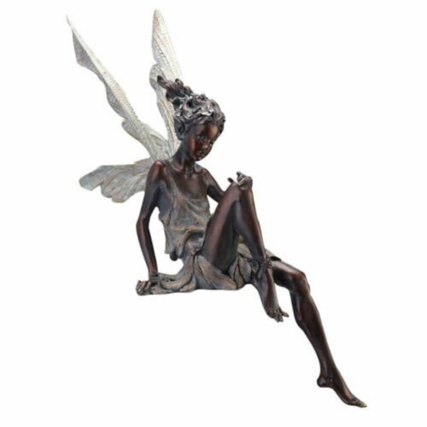 Outdoor Resin Fairy Statue Sitting Fairy Garden Ornament Sculpture Decor