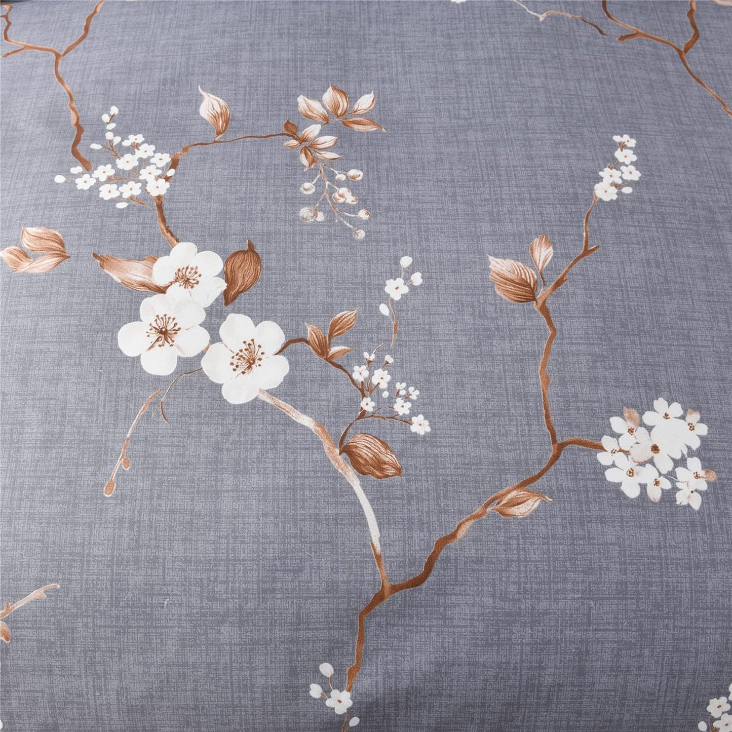 Soft Microfibre Bedding Quilt Cover Set - Grey Floral