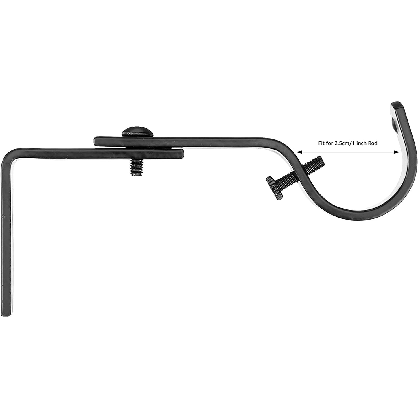 Adjustable Curtain Rod Wall Bracket Hooks Set of 2 - Espresso