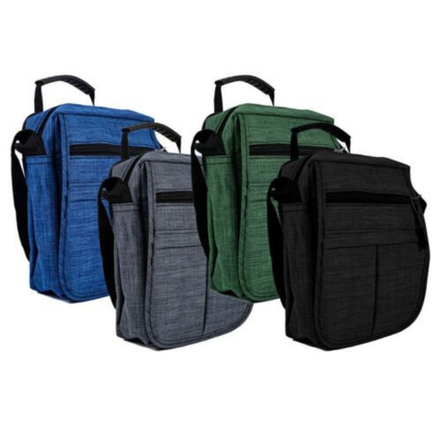 2pcs Adjustable Cross Body Shoulder Bag 3 Zipper Design with Multiple Pockets