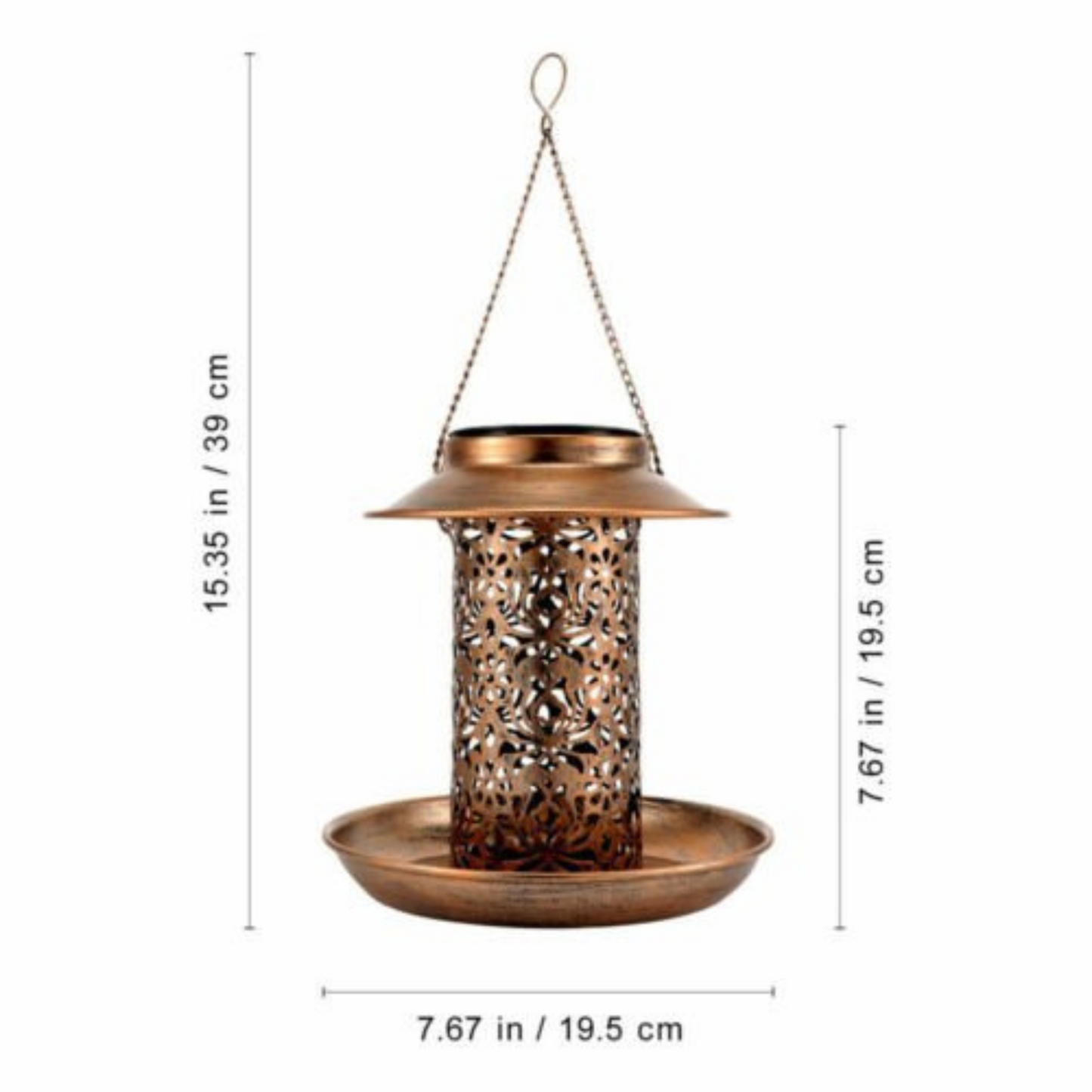 Solar Powered Bird Feeder with Light Outdoor Hanging Solar Lamp