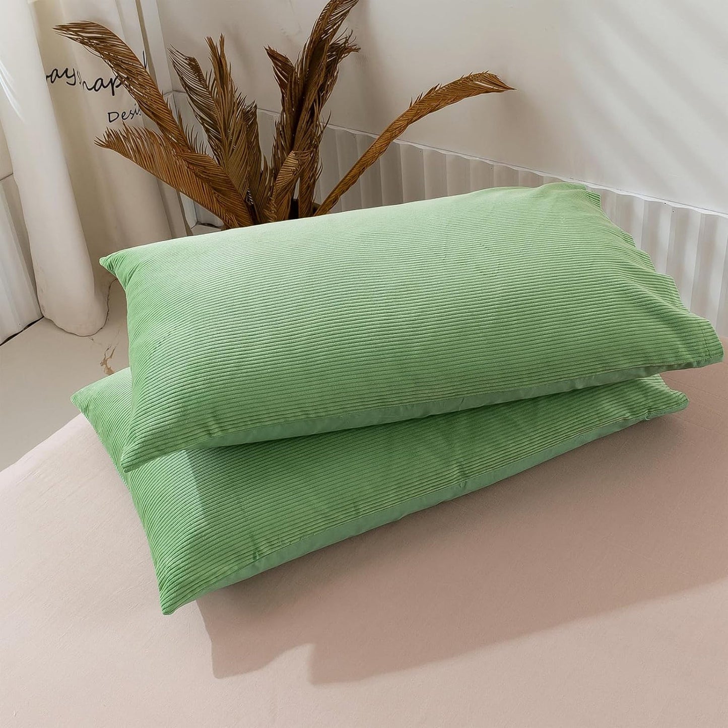 100% Soft Comfortable Cotton Corduroy Durable Doona Quilt Cover Set - Jade